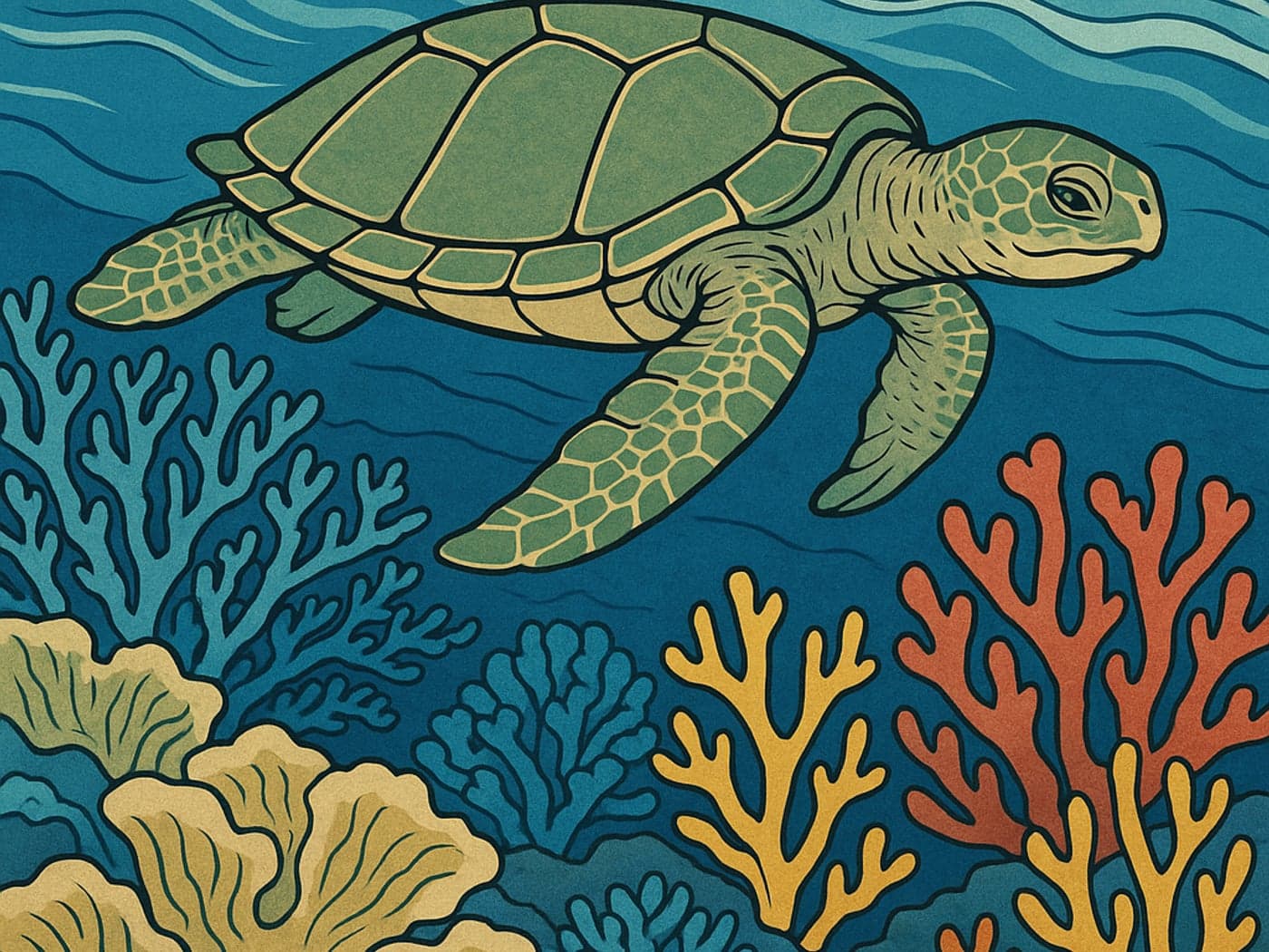 Sea Turtle, Ukiyo-e